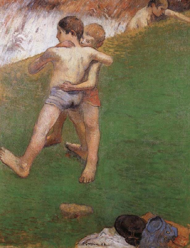 chidren wrestling, Paul Gauguin
